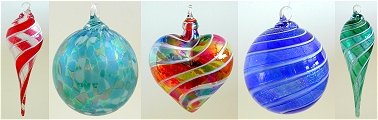 Blown Glass Studio Ornaments